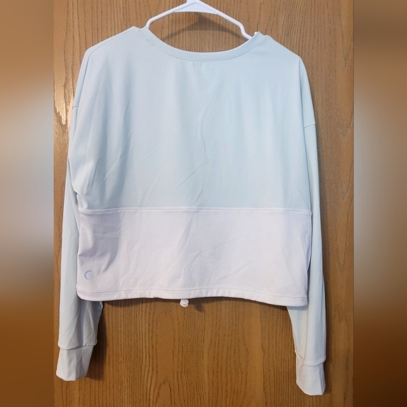 ZYIA Women's Size XL Mint Green White Nyanza Cinch Crop Long Sleeve - Picture 2 of 4
